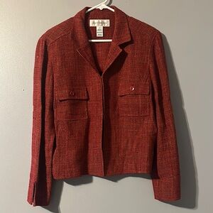 Jones New York Textured Red Blazer Size 12